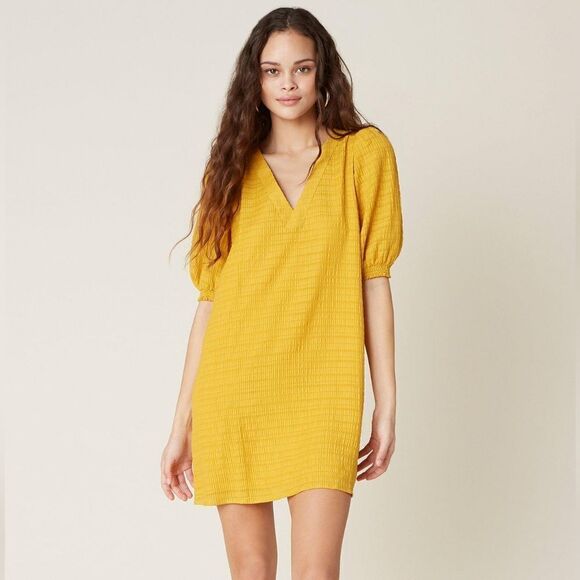 BB Dakota by Steve Madden mini dress in mustard color. Size small NEW - Picture 3 of 7